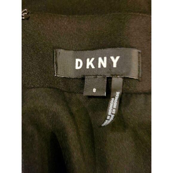 DKNY Black Asymmetric Striped Knee Wrap Skirt - Picture 6 of 6